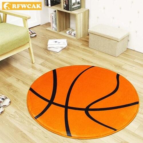 RFWCAK Round Basketball Carpets For Living Room Rugs And Carpets For Home Living Room Kids Room Mat Home Decoration