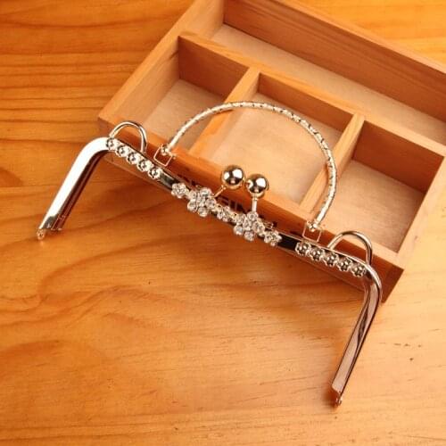 Silver Gold Color Kiss Clasp Purse Frames Frame Handle Flower Clasp Handle Bag Frame for DIY Purse Wallet Bag Accessories 20.5cm