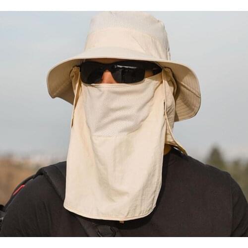 Mens sun hat outdoor cycling fishing breathable and quick-drying sun hat anti-ultraviolet face neck headgear hat hat