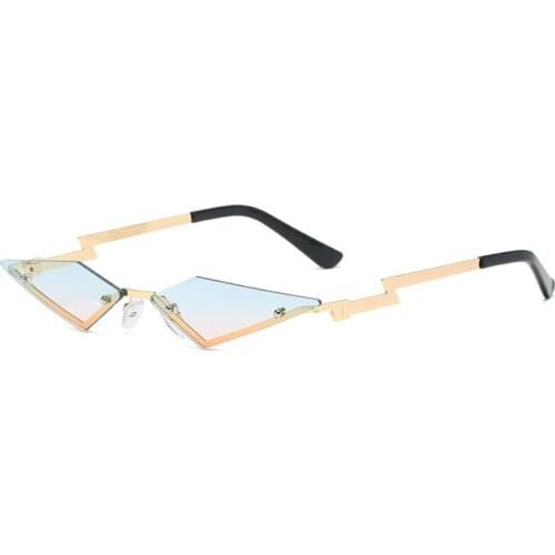 Seemfly Fashion Sunglasses Vintage Men Personality Street Sunglasses Irregular Frameless Color Goggles Spectacles Women UV400