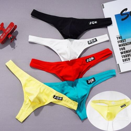 Mens Sexy Thongs Erotic Soft Briefs Solid Color G-strings Low Rise Breathable Underwear Penis Pouch Costume M-XL