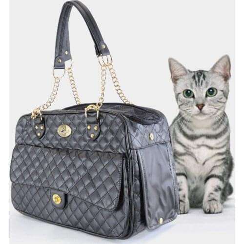 Breathable Dog Carrier Luxury Pu Leather Pet Carrying Bag for Cats Dogs Pet Travel Dog Carrier Bag Portable Outdoor Pet Handbag