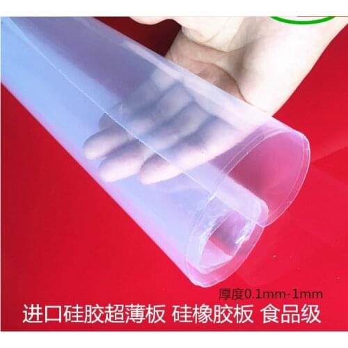 0.1mm/0.2mm/0.3mm/0.5mm/0.8mm Top Quality Silicone Rubber Sheet 500mm Width 500mm Length Transparent Silicone Film