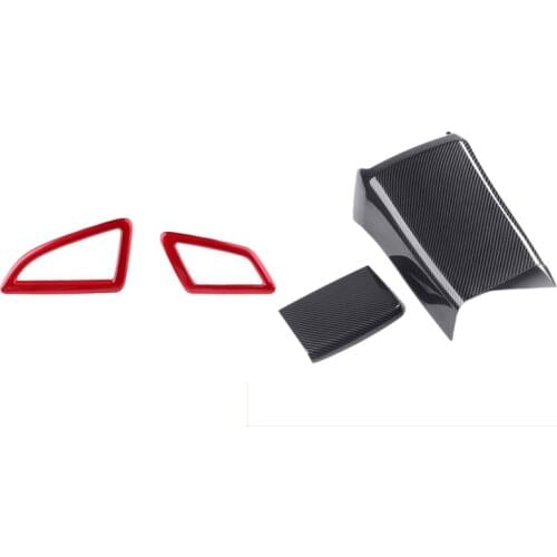 1 Set Car Rear Armrest Box Plate Panel Trim Cover & 2 Pcs Dashboard Air Vent Wind Outlet Cover Trim Sticker