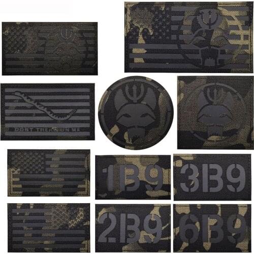 1pc 3D Embroidered Reflective Badge US Tactical Combat Uniform for Attaching Backpack Hat Patch Epaulette Cloth Stickers