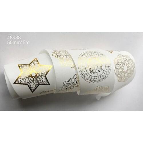 5cm 5m 1 pcs gold Flower formation design washi tape Scrapbook use as Sticker gift seal Label Masking home gift decor