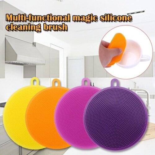 100pcs Wash Bowl Brushes for Kitchen Brush Multipurpose Silicone Sponge Cleaning Cooking Tool Cleaner Sponges Dish