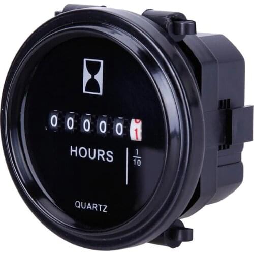 12v 24v 36v Mini Hour Meter Marine Boat Engine 2" Round Waterproof Gauge Moto Car Trucks Mechanical Hour Meter Counter Timer