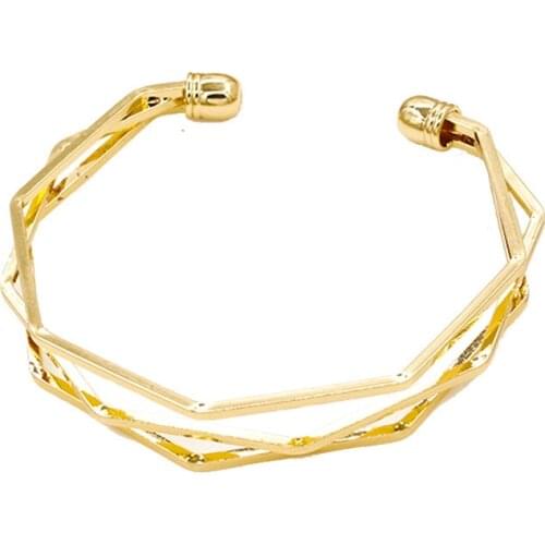 2021 Trend Fashion Vintage Adjustable Simple Geometric Open Copper Women Bracelets Accessories Jewelry Couple Gifts Bracelets