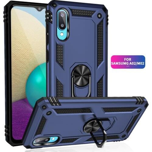 2021 Magnetic Adsorption Phone Case for Samsung Galaxy M02 M 02 Armor Rugged Military Shockproof Ring Holder Case Cover