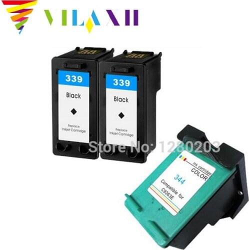 3pcs Vilaxh compatible 339 Ink Cartridge replacement for hp 339 xl 344 for Deskjet 460c 5740 6520 6620 6540 684 9800 printer