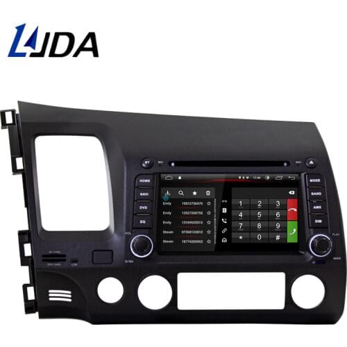 LJDA 2 Din Android 10.0 Car Radio For HONDA Civic 2007-2011 WIFI Car Multimedia Player Stereo GPS Navigation DVD IPS Auto Audio