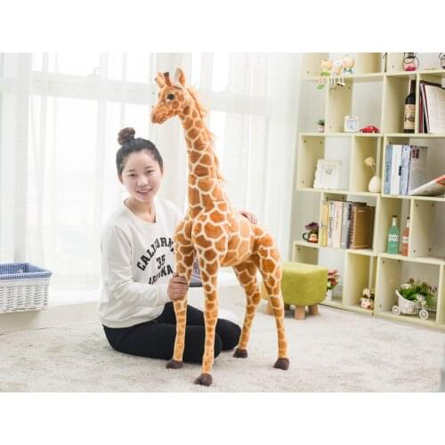 Large Simulation Giraffe Plush Toy Decoration Cute Animal Deer Doll Childrens Day Birthday Funny Gift