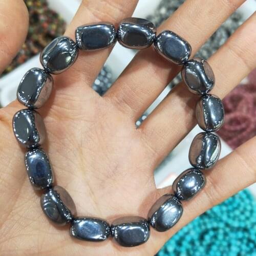 Natural Titanium-Hertz Bracelet, Smooth Energy Stone Terahertz Beads Hand String Single-ring Bracelet jewelry