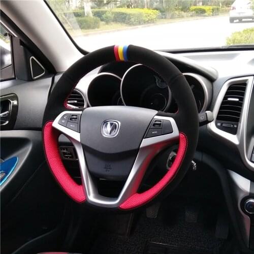For Changan 2021 ALSVIN Raeton v7 v3 18 cc cs75 cs35 Eado DIY custom leather car interior steering wheel cover car accessories