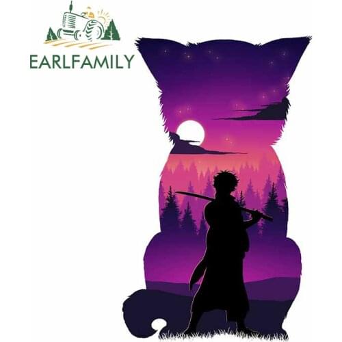 EARLFAMILY 13cm x 8.3cm For GINTAMA Car Stickers Fashion Decal Surfboard Graffiti Sticker Occlusion Scratch For JDM SUV RV