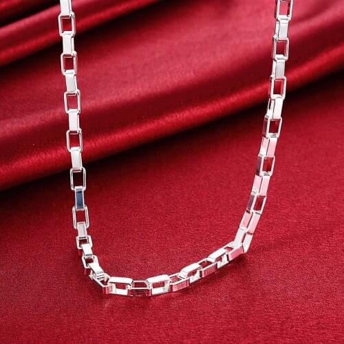 FSN200 S925 Mens Sterling Silver color Necklace Chain Link 5mm 18 "Wholesale S925 Silver color Jewelry