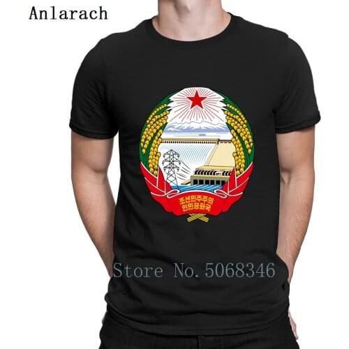 North Korea Emblem Dprk T Shirt Vintage Short Sleeve Spring Gift Comical Create O-Neck Outfit Shirt