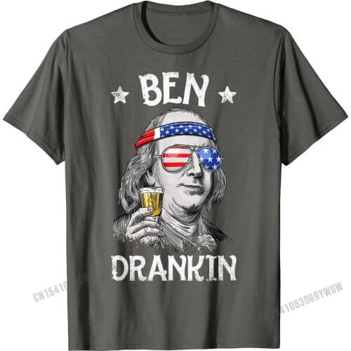 4th of July Shirts for Men Ben Drankin Benjamin Franklin USA T-Shirt Brand Boy T Shirts cosie Tops T Shirt Cotton Printed On
