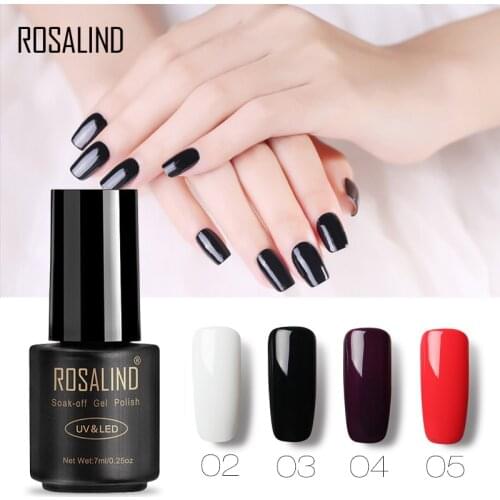 ROSALIND Gel 1 Nail Polish 7ML Pure 58 Colors UV&LED Nail Gel Varnish Soak Off Semi permanent DIY Nail Art lacquer
