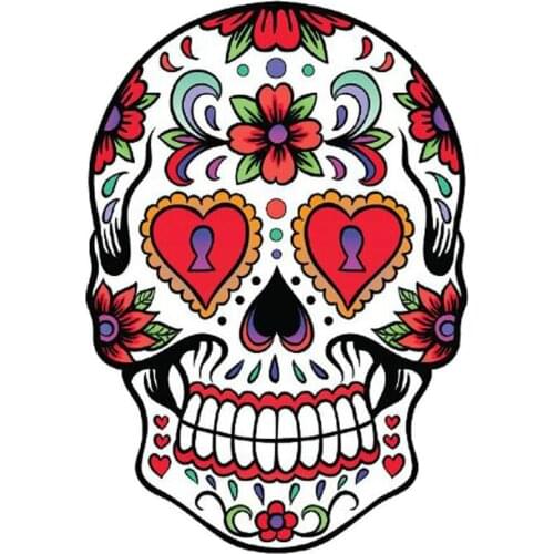 Hot DAY THE DEAD Decal Rockabilly Rock Vintage Sugar Skull Car Sticker Reflective Car Decorative KK Apply To Car Window window