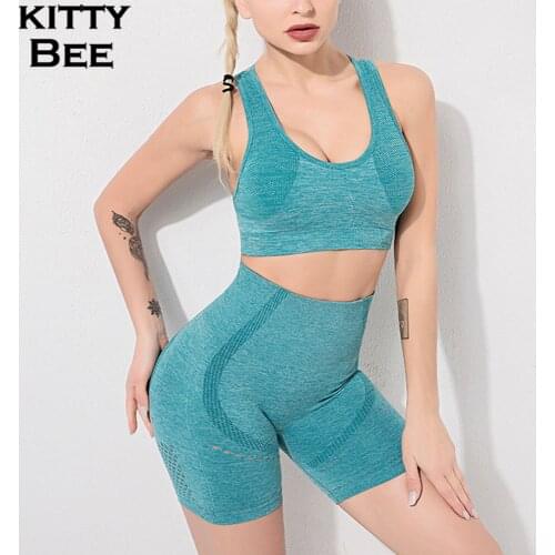 Gym Set WomenFitness Seamless Yoga Set Women Gym Clothes 2 Piece Set Women Tracksuit Sports Bras Leggings Set Sport Gym Clothing