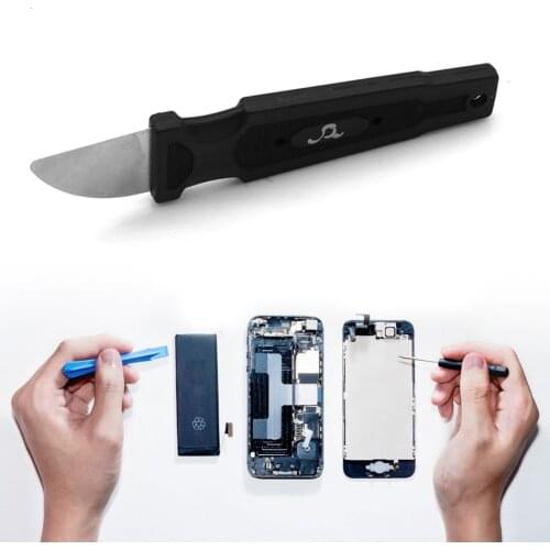 Metal Pry Blade Opener with Rubber Handle LCD Screen Teardown Cutter Disassemble Repair Tool for Mobile Phone Tablet PC