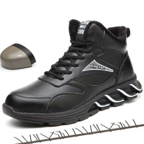 Winter Snow Boots Men Warm Waterproof Non-slip Work Safety Shoes Steel Toe Caps Indestructible Outdoor Sneakers Tactical Boots