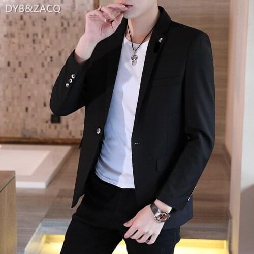 DYB&ZACQ Mens Suit Korean Version Casual Business Formal Dress Groom Dress Autumn Korean Version Suit Jacket Trend Single Top