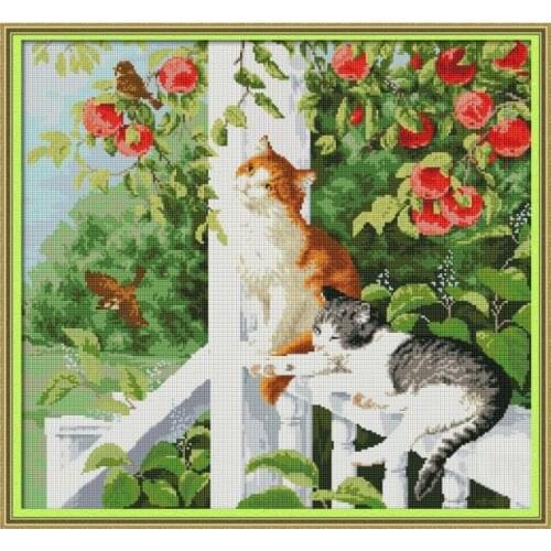 The two cats 1 Diamond painting cross stitch kit Square Round Drill stitching embroidery DIY handmade needlework