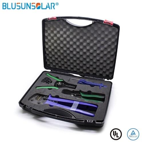 BSUNSOLAR 1 set solar wire tool kit crimping &cutter& striping tool with Solar connector spanner wrench tools