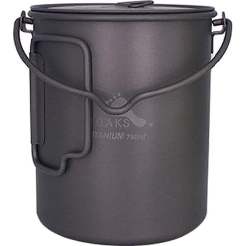 TOAKS 750ml Cookware Set Ultralight Titanium Pot Frying Pan Outdoor Camping Titanium Bowl Titanium Cup Picnic