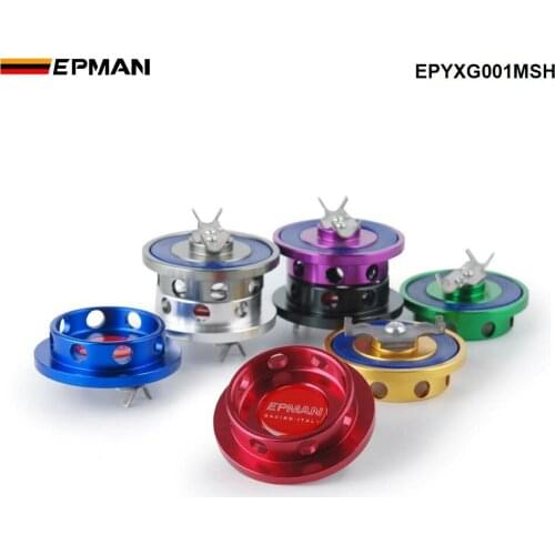 NEW EPMAN Billet Silver Engine Oil Filter Cap Fuel Tank Cover for Mitsubishi Jdm EPYXG001MSH