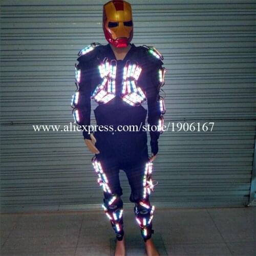 New Design Dance Costume LED Robot Luminous Glowing Suits Party For Men Women Light Up Clothing DHL Free Shipping