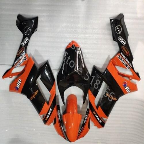 Motocle Fairing For KAWASAKI NINJA ZX6R 07-08 ZX-6R 2007 2008 black orange Fairings kit (Injection molding)