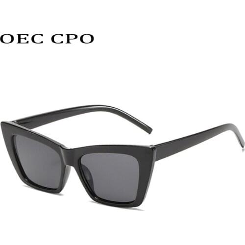 OEC CPO Fashion Small Black Shades Ladies Cat eye Sunglasses 2021 Brand Designer Vintage Sun Glasses Female Eyeglasses UV400