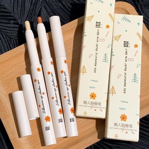 Dazzling Stereo Velvet Eyeshadow Pen Stick Shimmer Earth Color Waterproof Smooth Eye Makeup Pencil Long Lasting Shiny Cosmestics