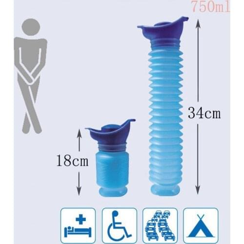 750ml Portable Adult Urinal Collapsible Outdoor Camping Travel Urine Car Urination Pee Soft Toilet Urine Help Men Toilet