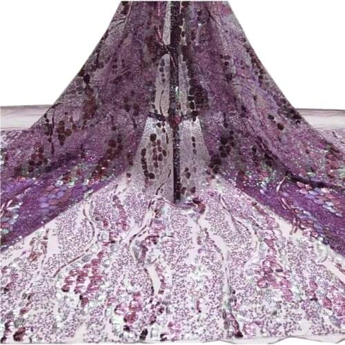 SJ Lace African Lace Fabric 2021 High Quality Lace French Milk Silk Fabric Nigerian Sequin Lace Fabrics For Wedding Dress cd3-89