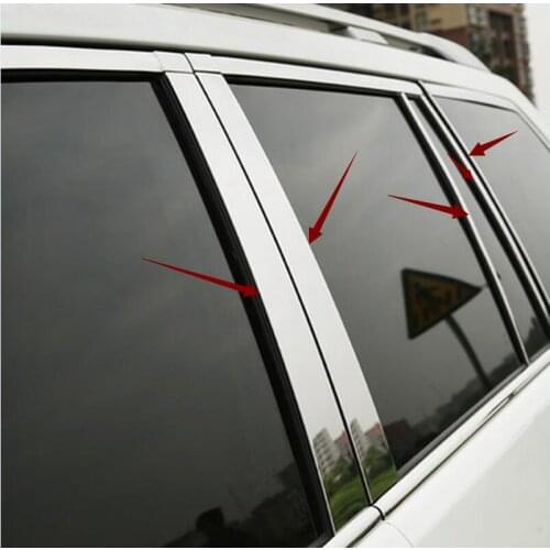 Window Pillar For Toyota Prado FJ150 2010 2011 2012 2013 2014 2015 2017 Stainless steel Center Pillar Posts Cover Trims 10Pcs