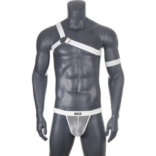 Mens Thong Set Adult Sexy Adjustable Chest Harness Belts Male Backless Underwear Bikini Briefs Comft G-string Underpants