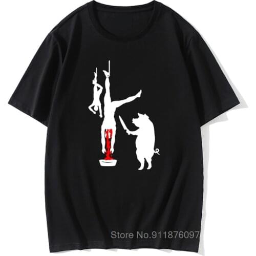 PIG LINE BUTCHER SHOP Funny Vegan Vegetarian Karma Peta Bacon Mens T-Shirt Summer O Neck Cotton Top Tee Shirt