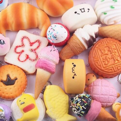 Squeeze Medium Mini Soft Squishy Bread Toys Key Mini Soft Squishy Bread Cute Squishy Package Toys Rising Wipes Anti-Stress