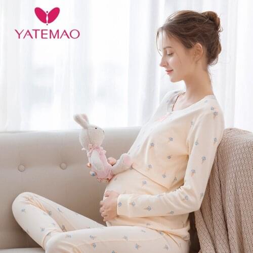 YATEMAO Maternity Nursing Tops Women Pregnancy Clothes Maternity Clothing Breastfeeding Top Long Sleeve Without Pant