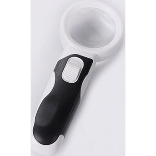 Magnifying Glass with Light 10X Lighted Large Handheld Reading Magnifier Glasses with 18 LED Lights for Macular Degeneration, Se