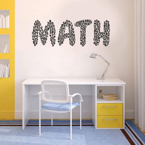 Vinyl math culture wall sticker symbol number decal, school classroom wall decoration, youth room art sticker mural sx07