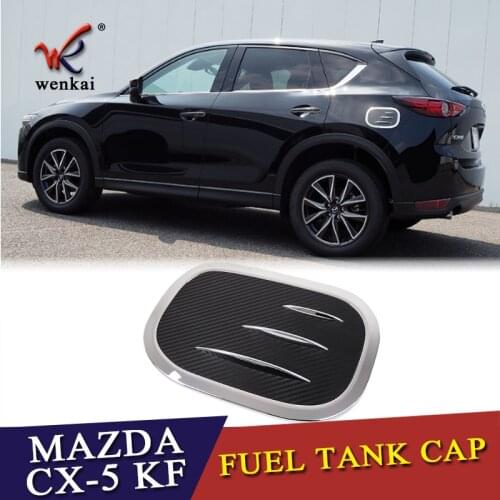 WENKAI For ABS Chrome 1PCS Exterior Oil Fuel Tank Cap Cover Trim For Mzda CX-5 KF cx-5 2017 2018 Car styling Accessories