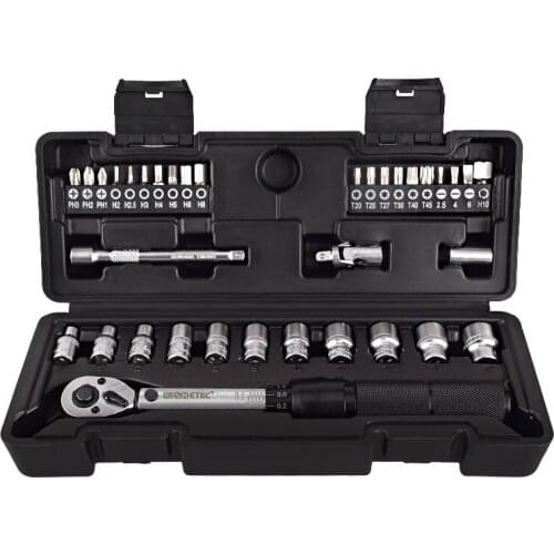 WISRETEC machanical 1/4 Bicycle ratchet torque wrench set 20NM preset adjustable bike kit spanner