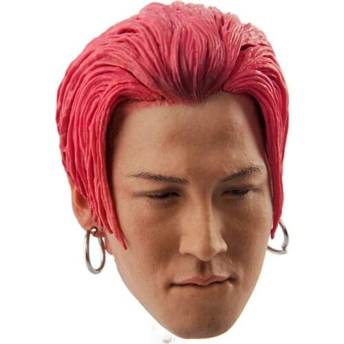 1/6 bigbang sun head sculpture Korean celebrity handsome redhead earrings for 12 inch action figure
