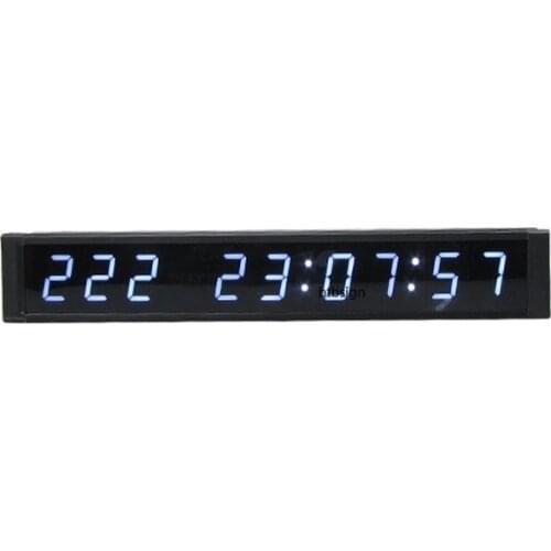 1'' Seven Segment Digital Clock White Color 9Digits LED Wall Clock Count Down/up Days For Church Event